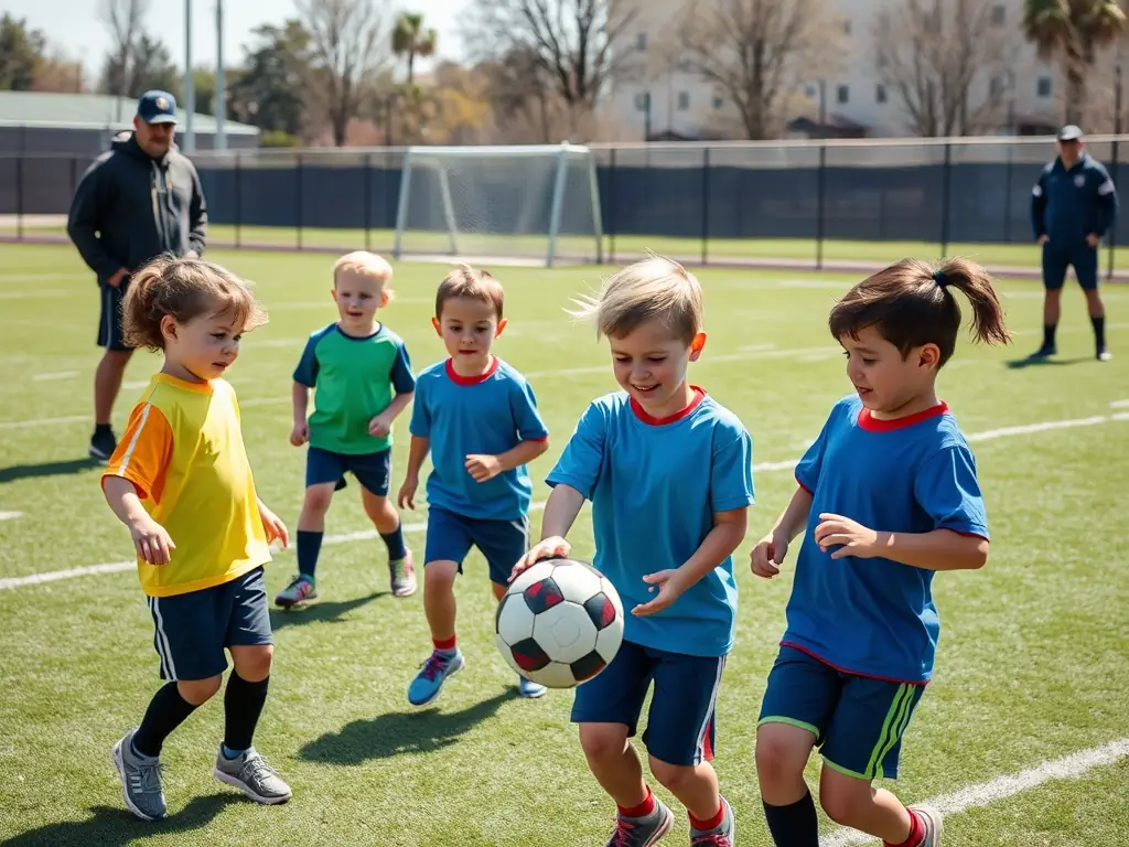 A dynamic image of young rugby players in action during a training session, showcasing teamwork and skill development under the guidance of experienced coaches at USJO UNION SPORTIVE JUILLAC.