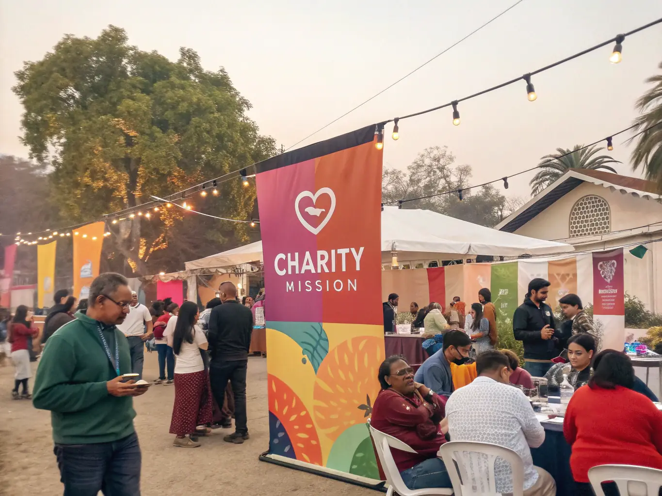 A diverse group of USJO UNION SPORTIVE JUILLAC members participating in a community event, such as a local festival or charity run. The image showcases the organization's commitment to community involvement and social responsibility.