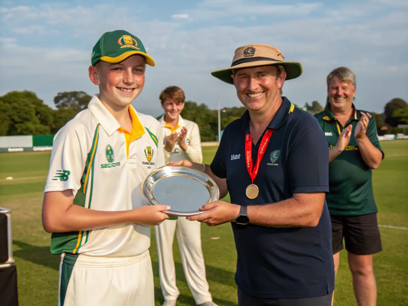A young athlete from USJO UNION SPORTIVE JUILLAC receiving an award for their achievements in rugby. The image highlights the organization's commitment to personal development and recognizing individual excellence.