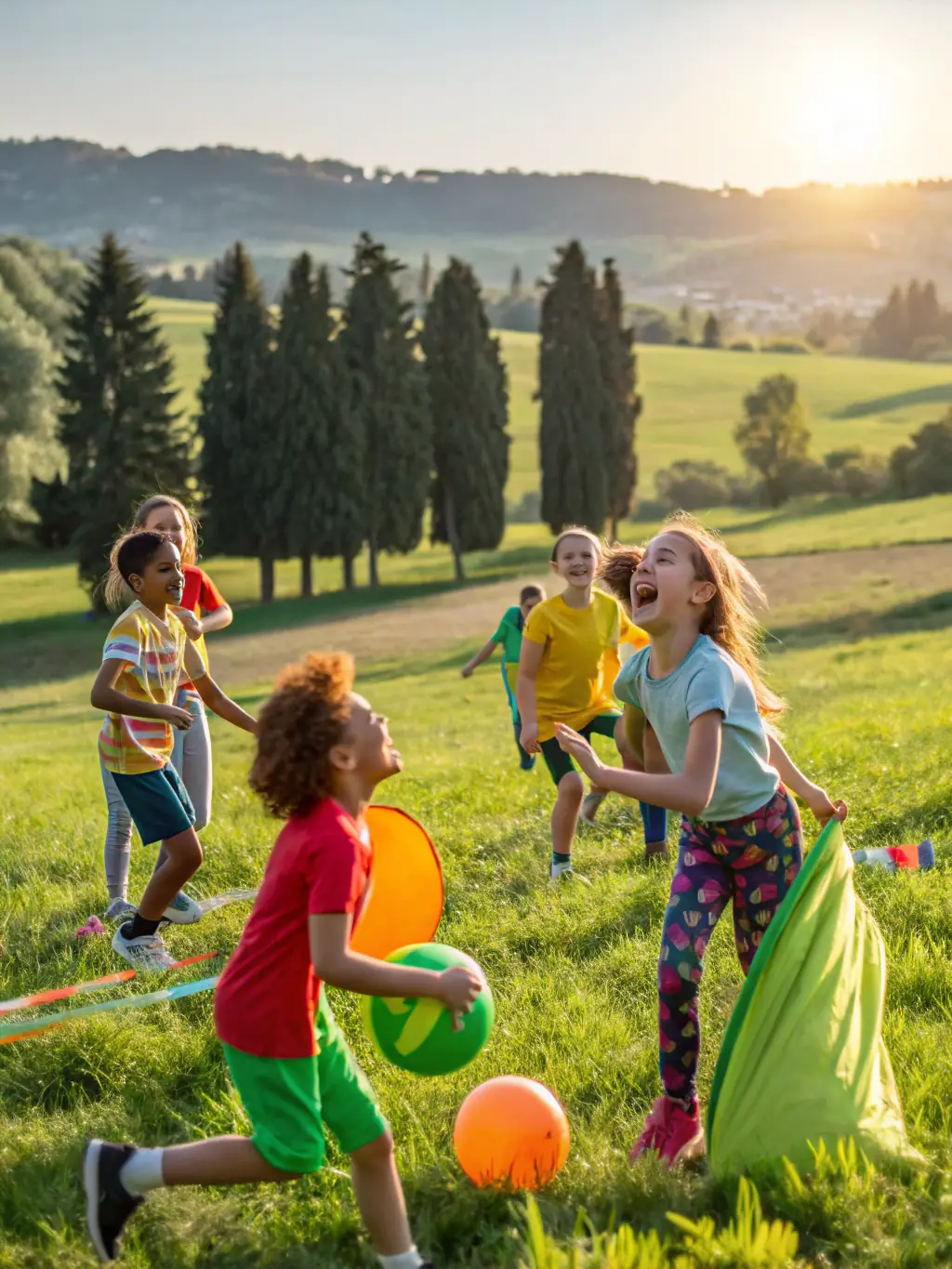 Image of children participating in a fun fitness activity at USJO UNION SPORTIVE JUILLAC, emphasizing inclusivity and enjoyment.